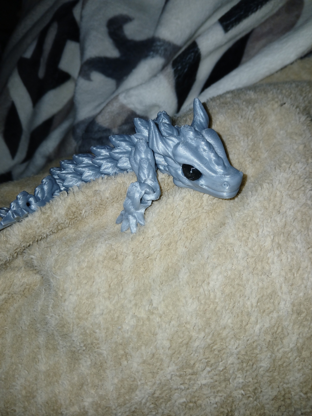 Silver Dragon 6 Inch 3D Printed